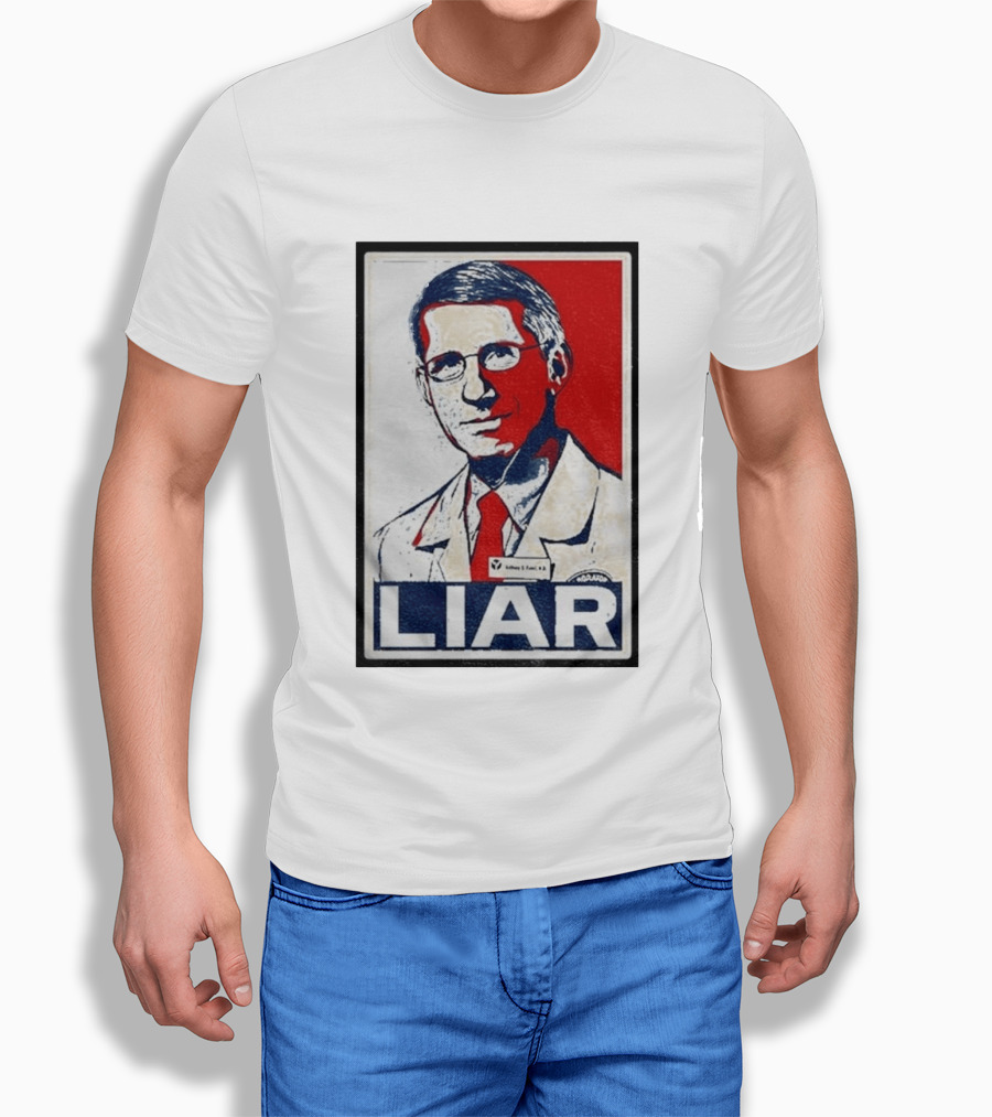 Dr Fauci Liar Political Parody Red White Blue T-Shirt