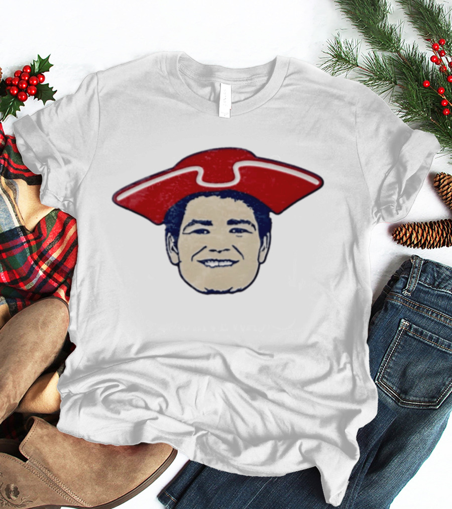Drake Maye New England Captain Face Hat T-Shirt