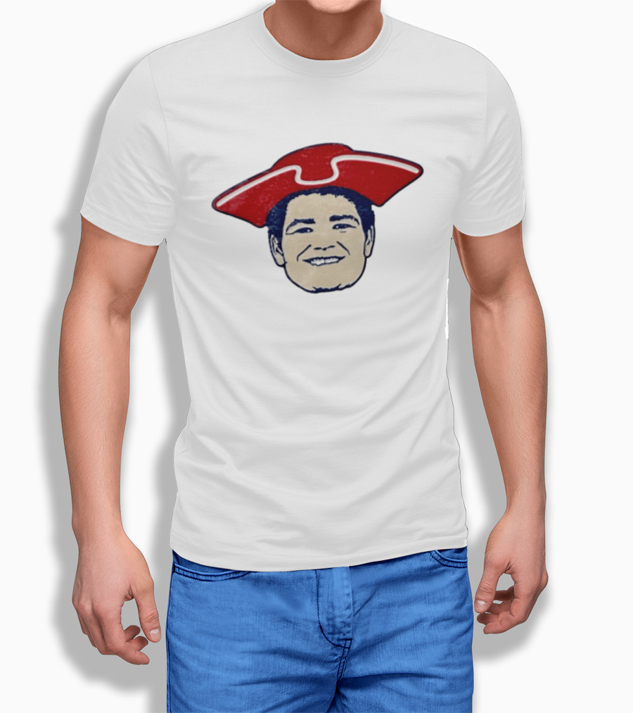 Drake Maye New England Captain Face Hat T-Shirt
