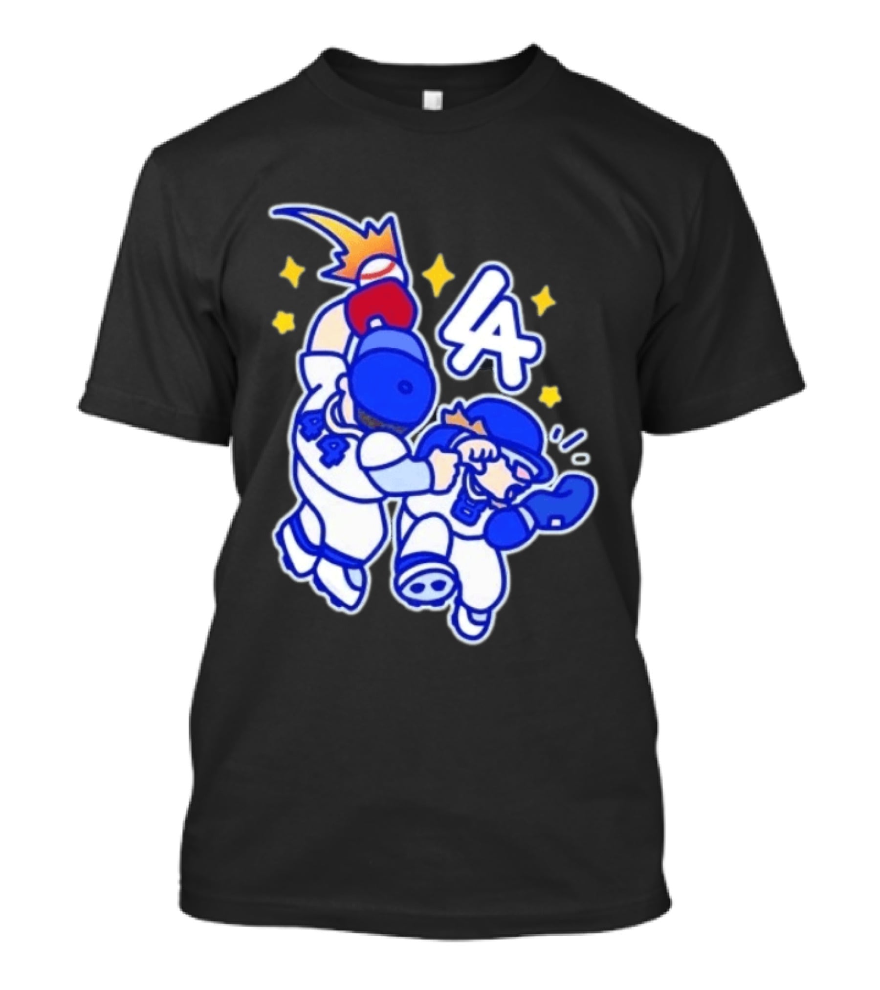 Shohei Ohtani Mookie Betts Cartoon LA Dodgers Baseball Clash T-Shirt