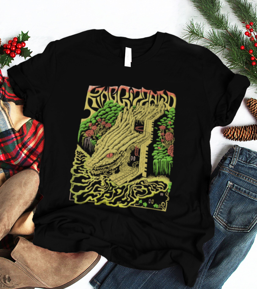King Gizzard Reptile Head Stone Architecture Psychedelic T-Shirt