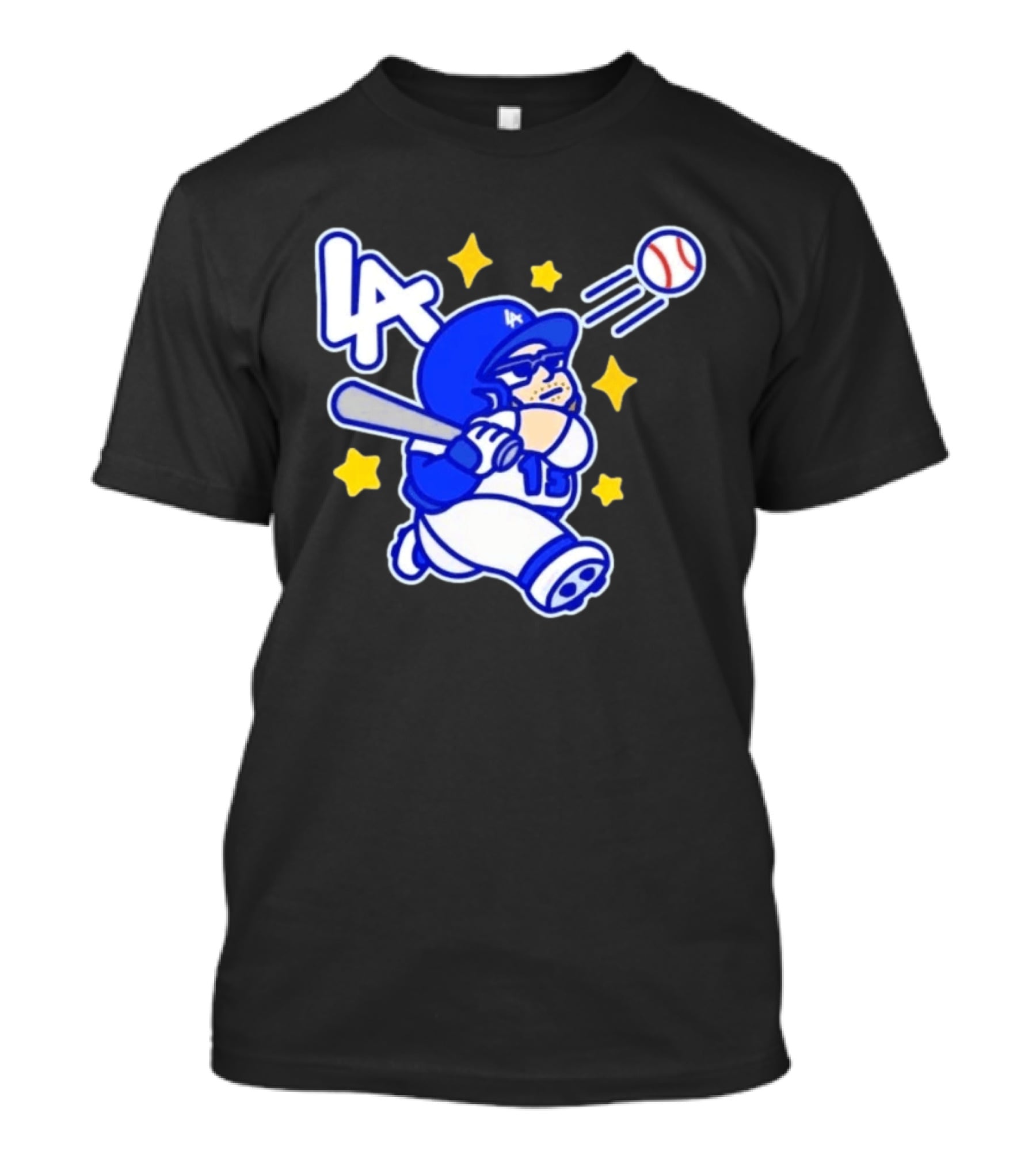 LA Dodgers No 15 Cartoon Player Baseball T-Shirt