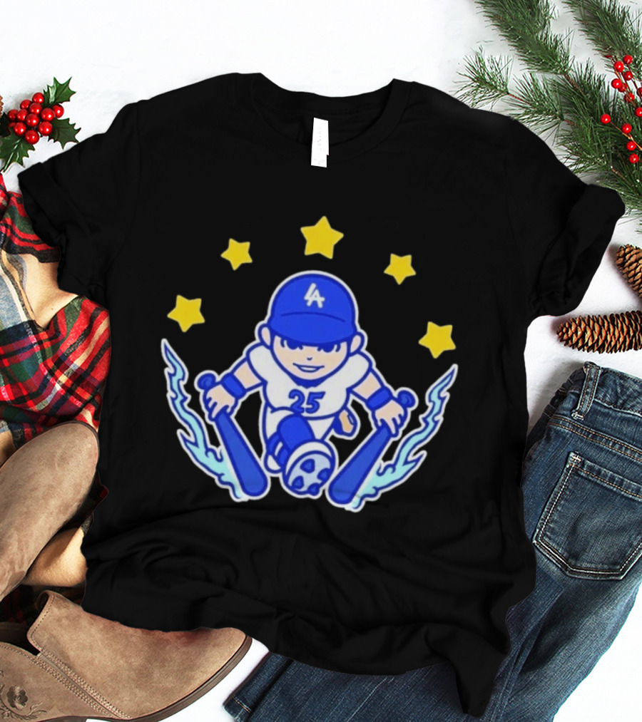 Shohei Ohtani LA Dodgers No 25 Chunkytani Tommy Two Hands Star Player T-Shirt
