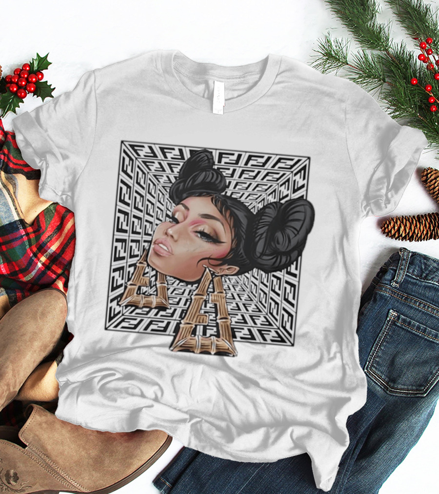 Nicki Minaj Fendi Collaboration Bamboo Earrings Hip Hop T-Shirt
