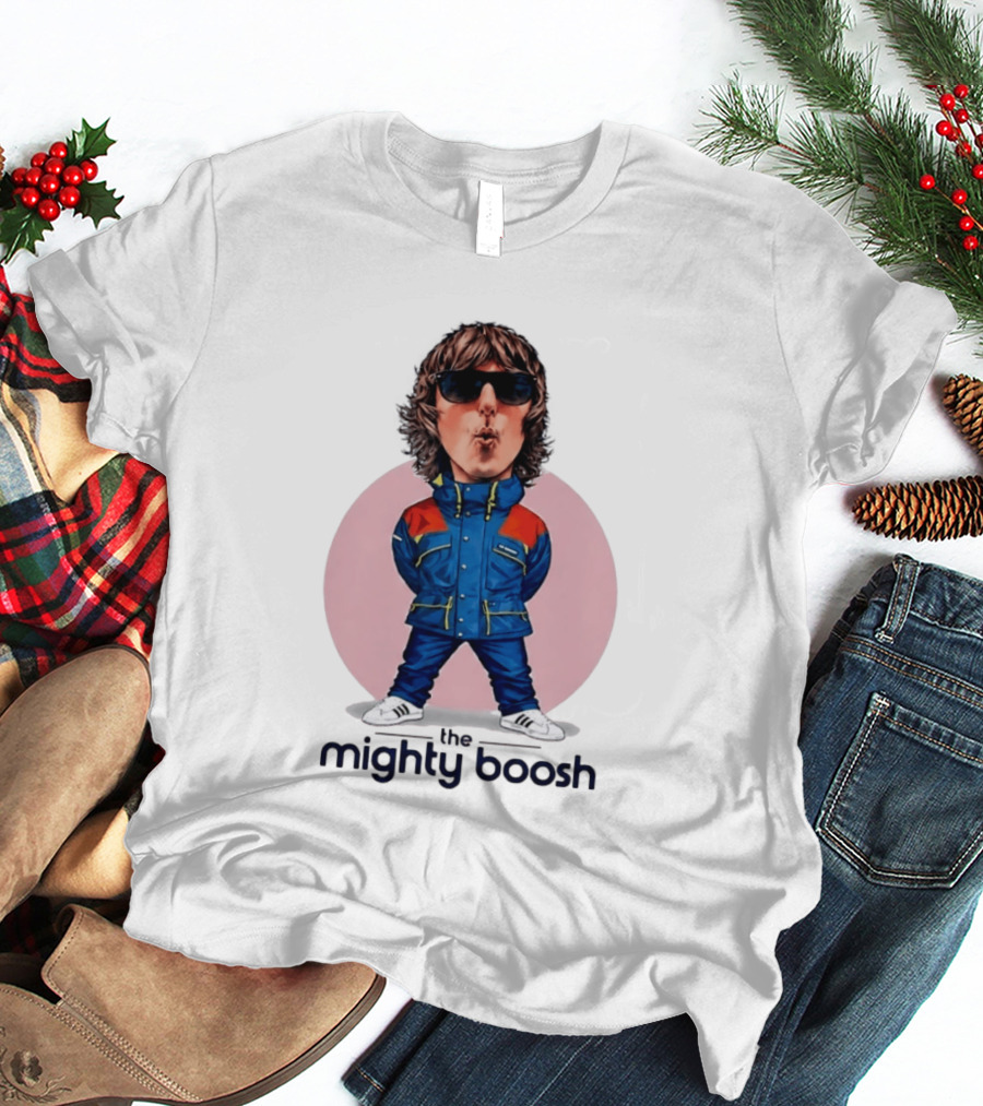 The Mighty Boosh Noel Fielding Caricature In Sunglasses And Blue Jacket T-Shirt