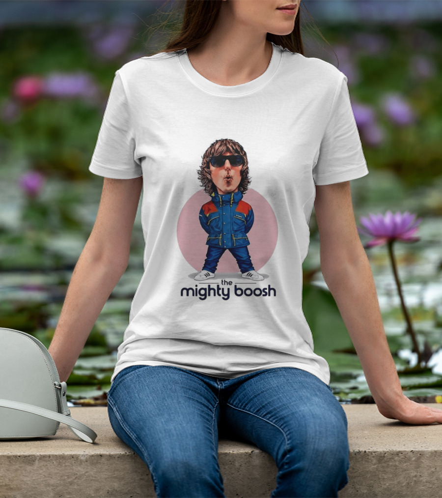 The Mighty Boosh Noel Fielding Caricature In Sunglasses And Blue Jacket T-Shirt