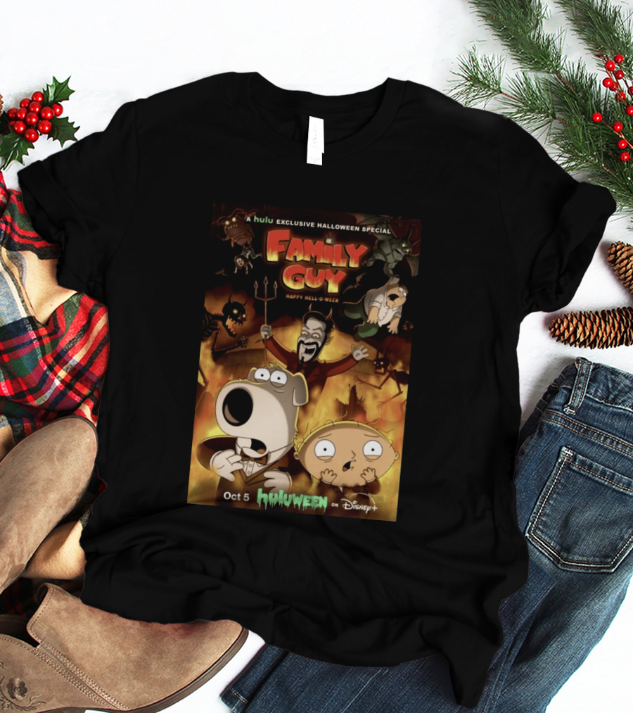 Hulu Exclusive Halloween Special Family Guy Happy Hell O Ween Oct 5 Huloween On Disney Plus T-Shirt