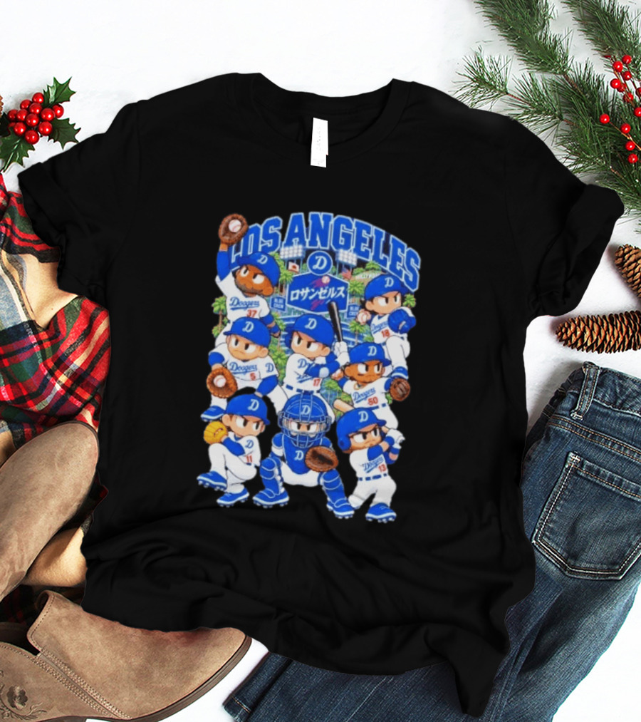 Los Angeles Dodgers 2026 Postseason Animated Characters Baseball Team Cartoon T-Shirt
