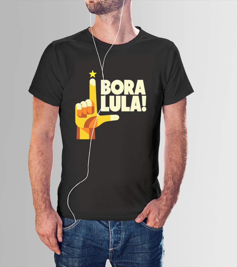 Bora Lula Political Campaign Brazil President Star Hand Gesture T-Shirt
