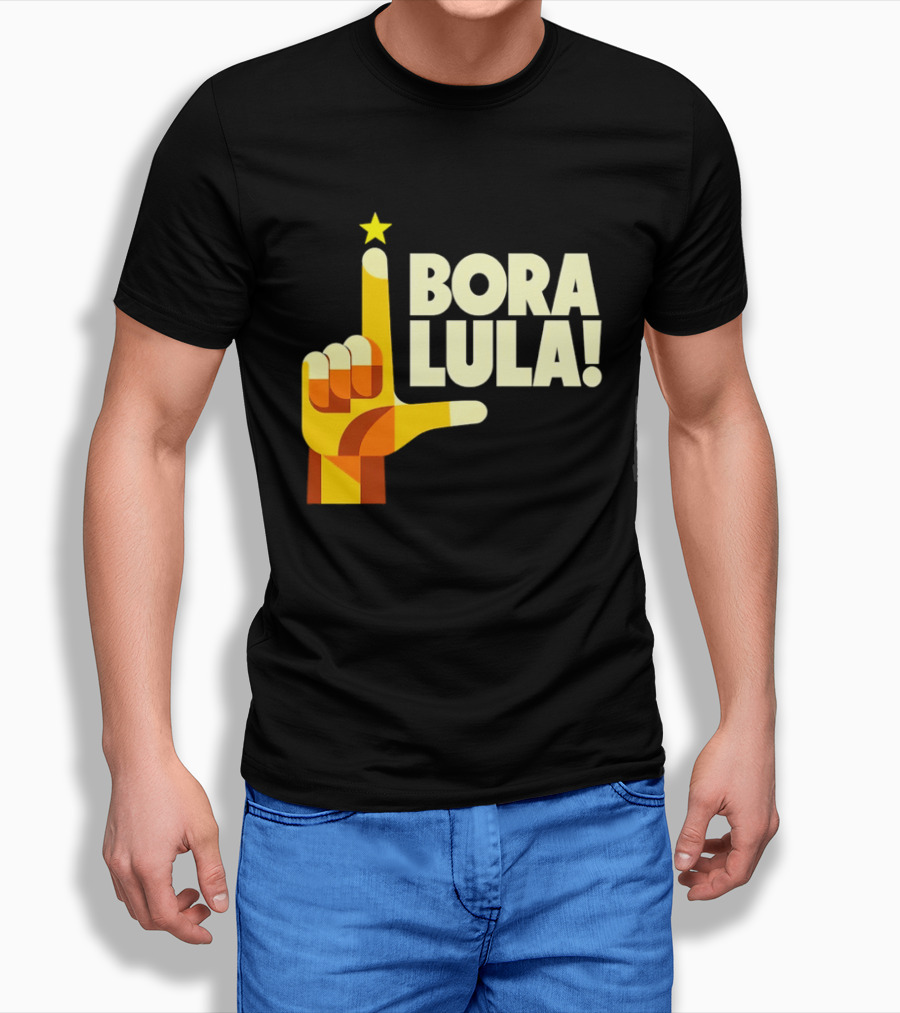 Bora Lula Political Campaign Brazil President Star Hand Gesture T-Shirt