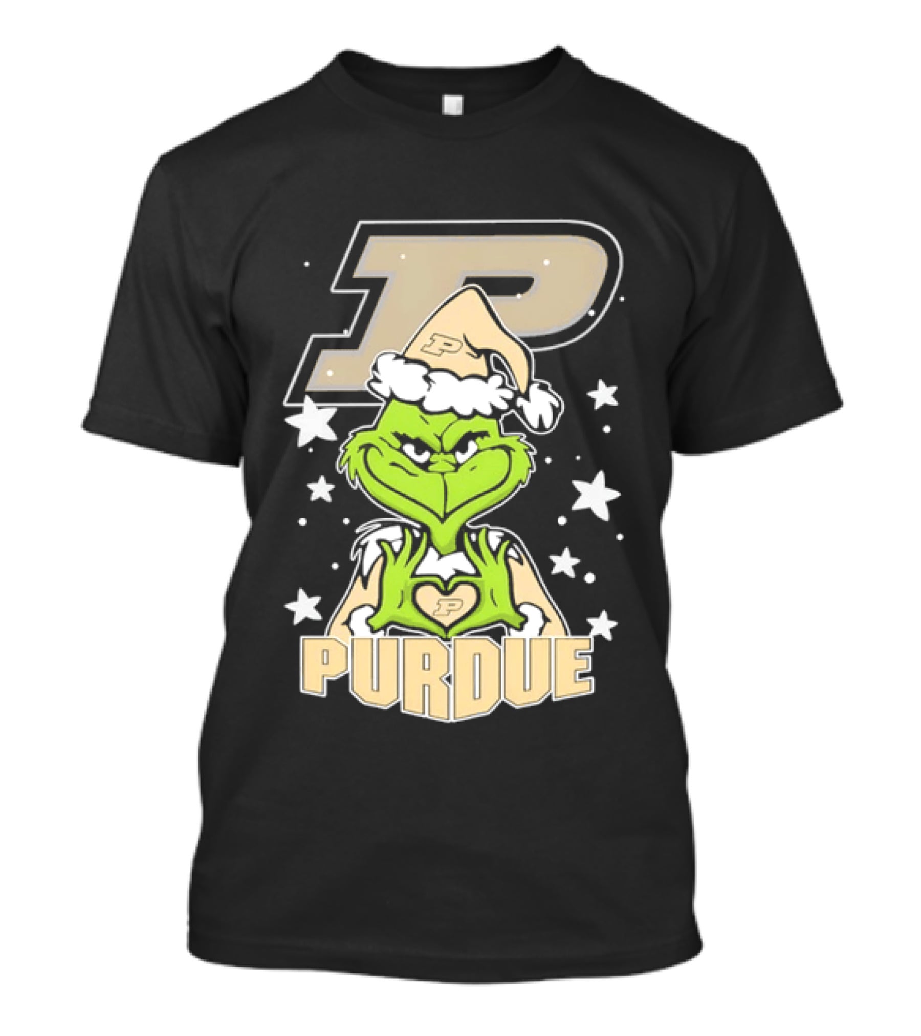 Purdue Boilermakers Christmas Grinch Heart T-Shirt