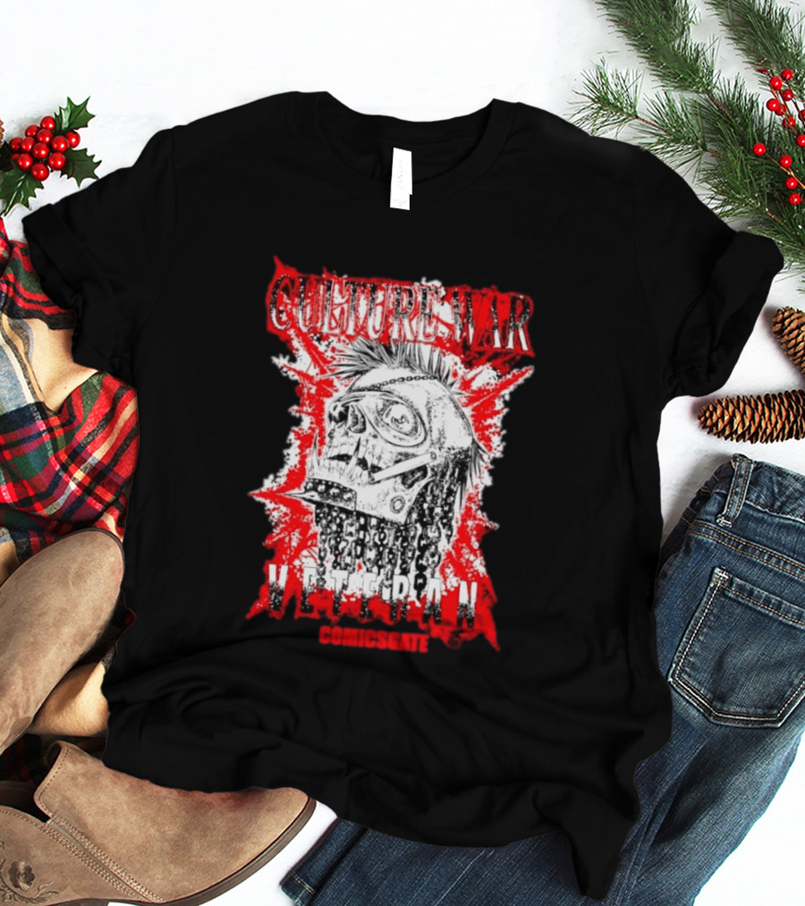 Culture War Veteran Punk Skull Comicsgate T-Shirt