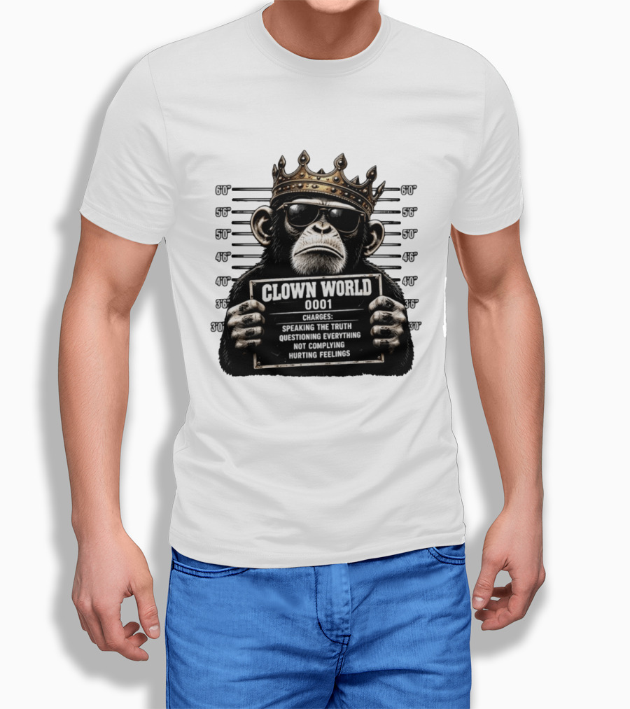 Clown World Shot Monkey Truth Questioning Non Compliance Charges T-Shirt