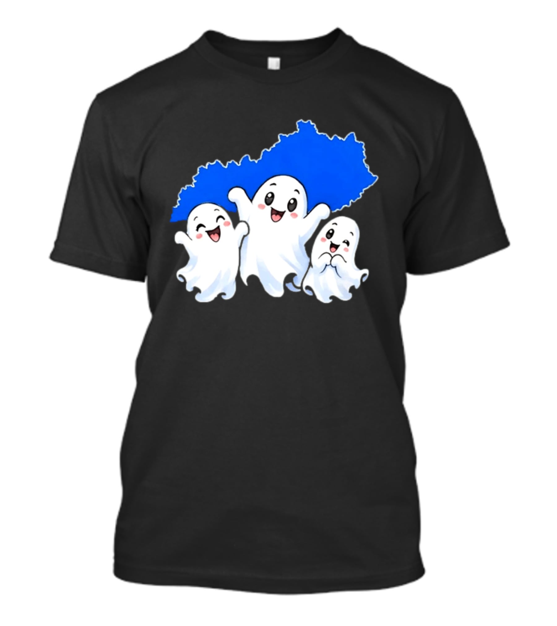Ghosts And Kentucky State Map Halloween Fun T-Shirt