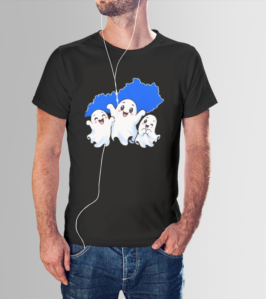 Ghosts And Kentucky State Map Halloween Fun T-Shirt