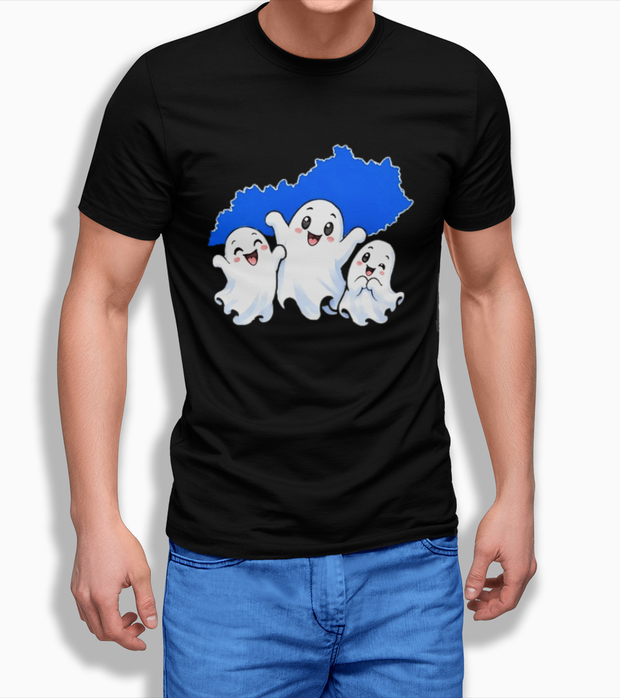 Ghosts And Kentucky State Map Halloween Fun T-Shirt