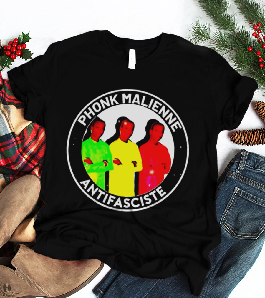 Phonk Malienne Antifasciste Music Mali Circle T-Shirt