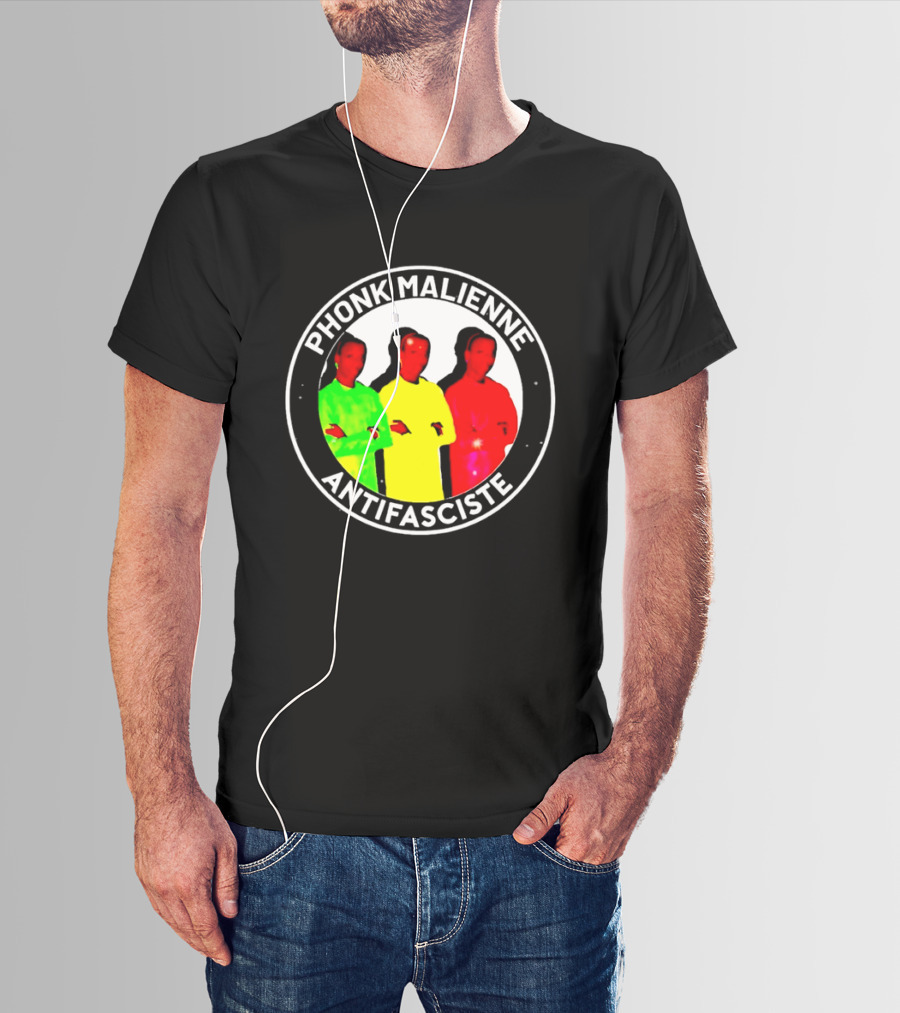 Phonk Malienne Antifasciste Music Mali Circle T-Shirt