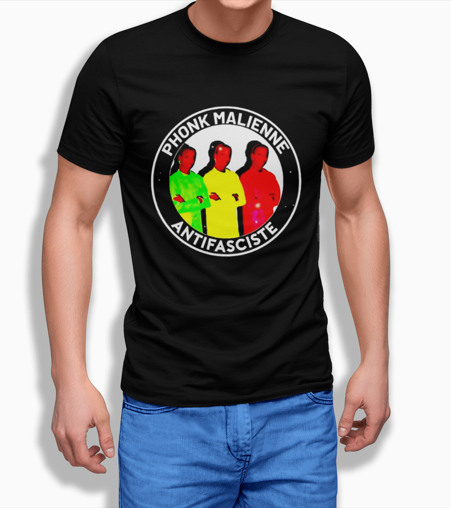 Phonk Malienne Antifasciste Music Mali Circle T-Shirt