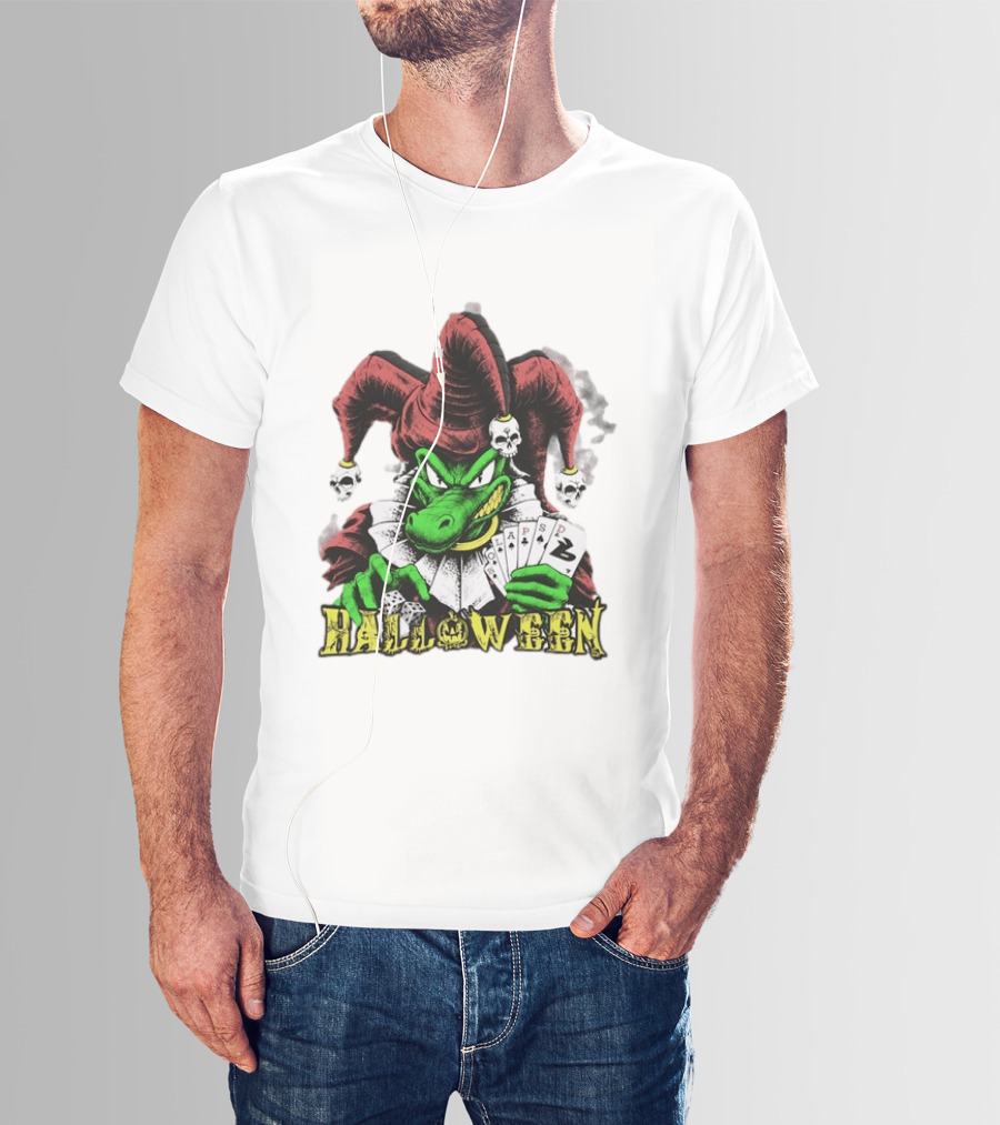 Halloween Joker Crocodile Dice Playing Cards Skulls T-Shirt
