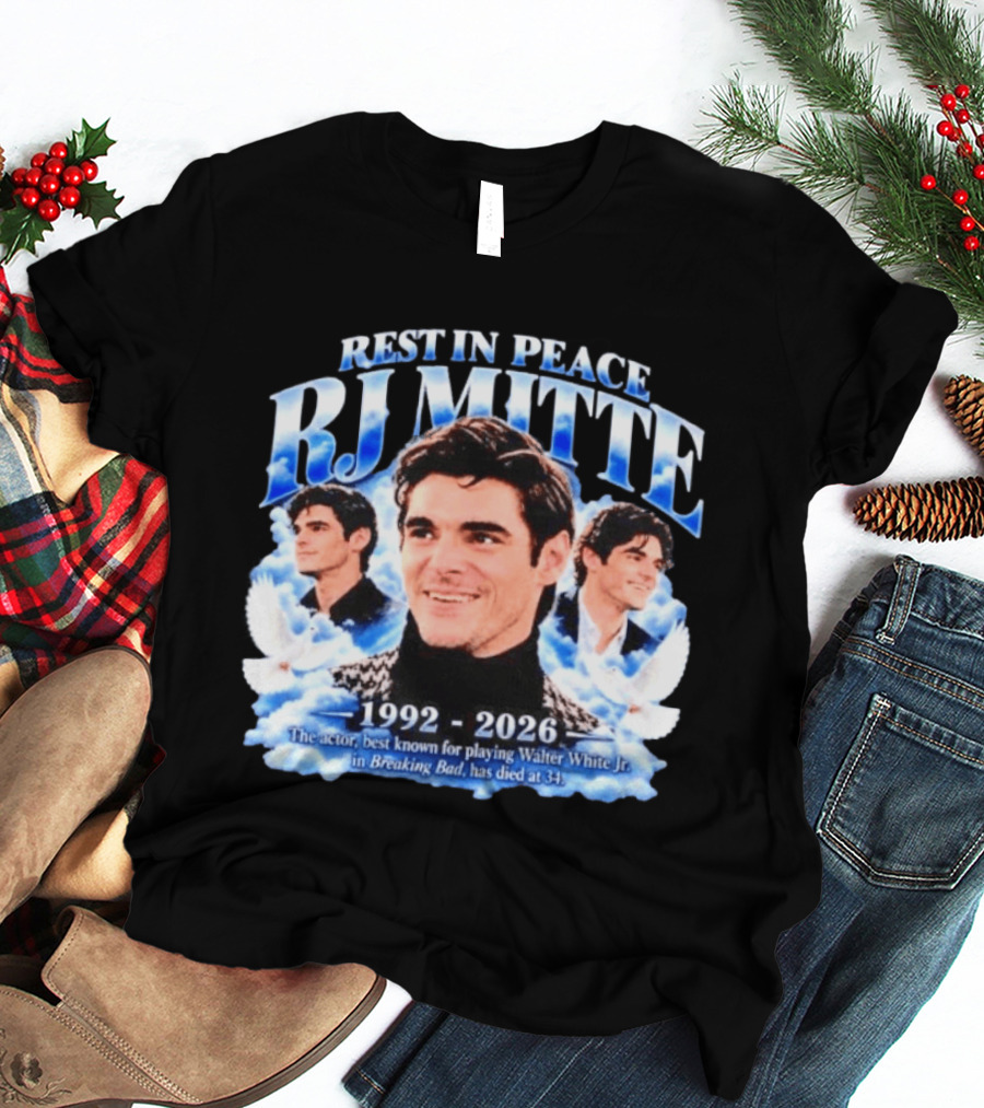 Rest In Peace RJ Mitte 1992 2026 Walter White Jr. Breaking Bad Actor T-Shirt