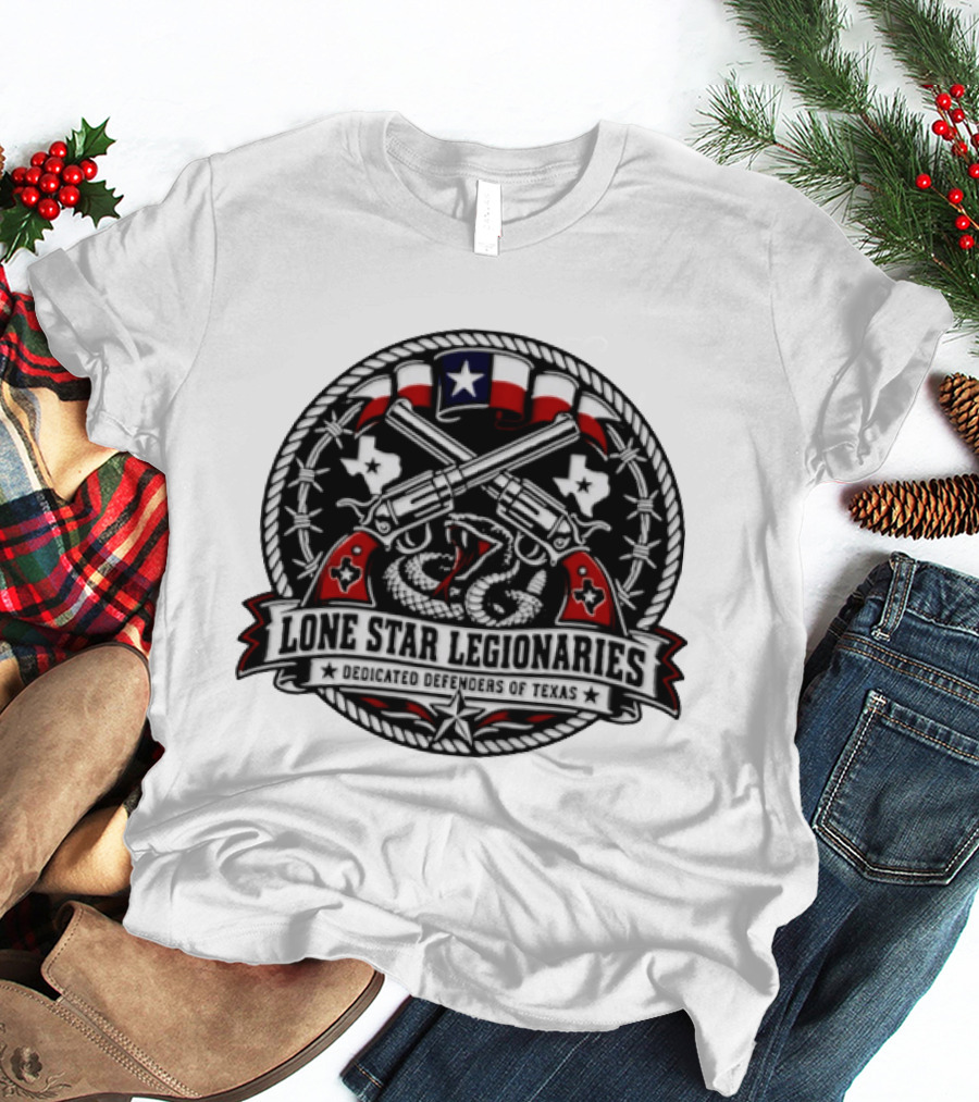 Lone Star Legionaries Texas Pride Snake Pistols Flag T-Shirt