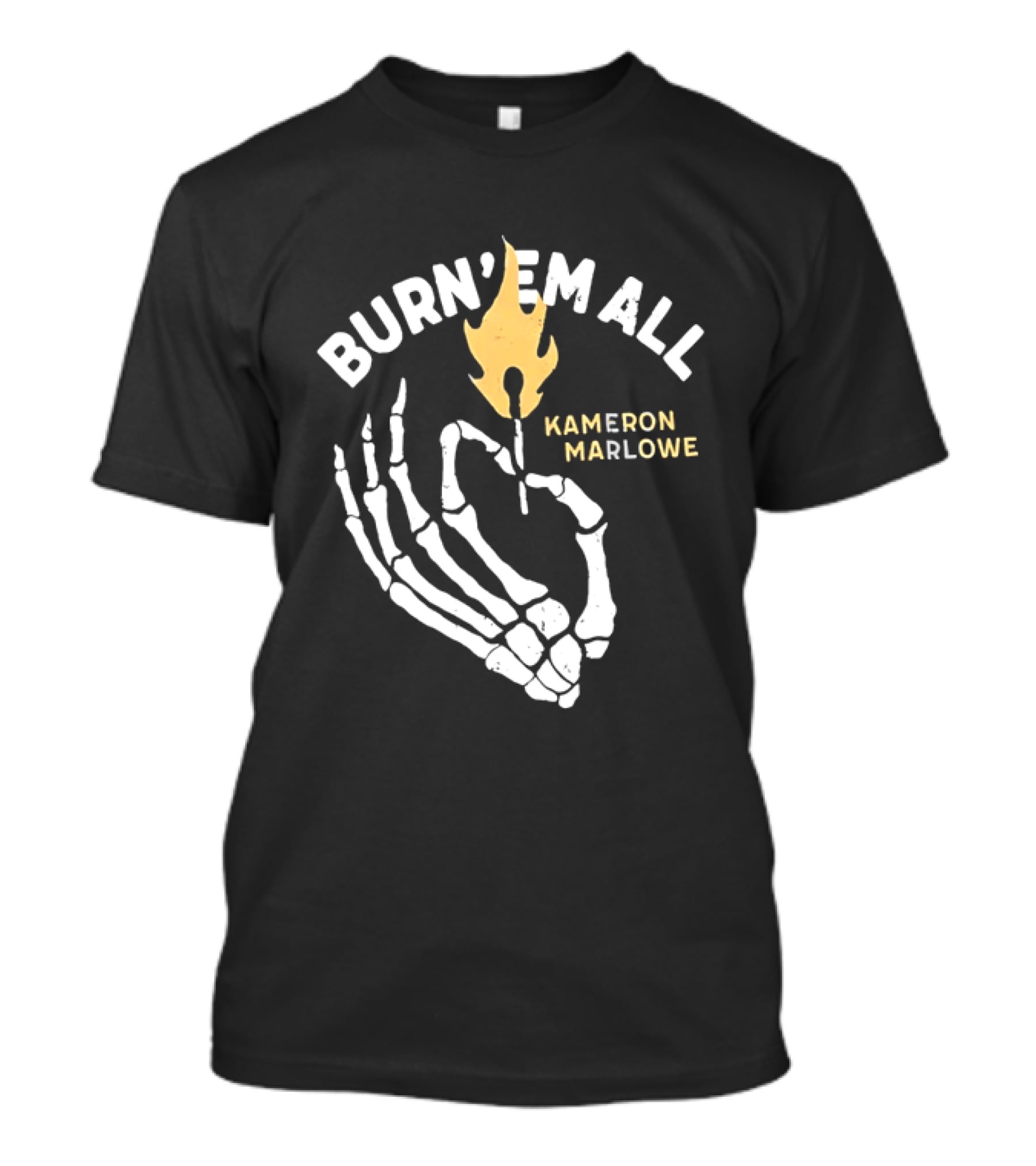 Burn 'Em All Kameron Marlowe Skeleton Flame T-Shirt