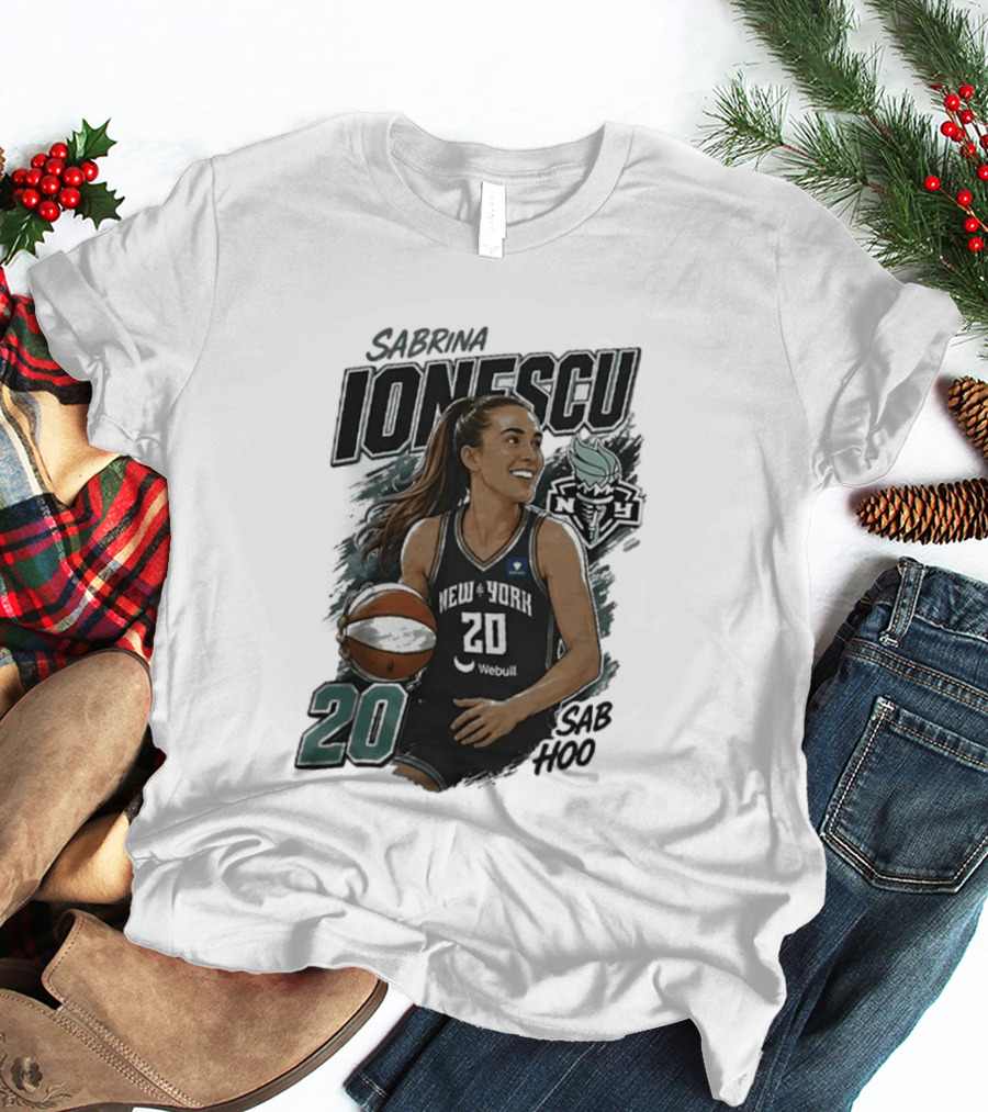New York Liberty Sabrina Ionescu 2026 20 Sab Hoop T-Shirt