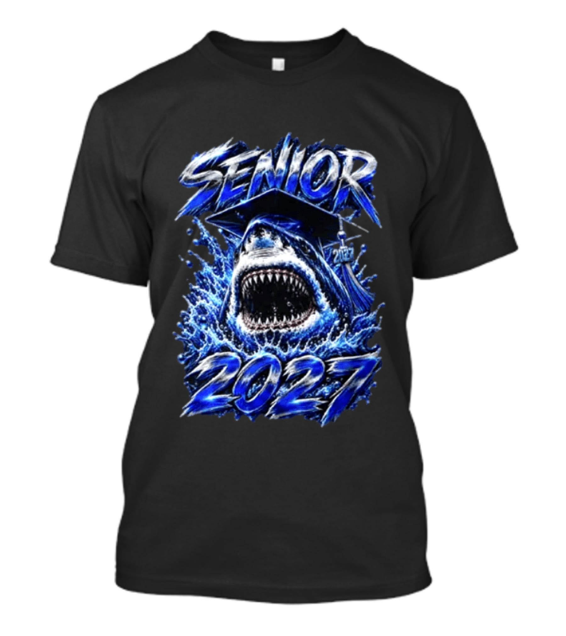 Senior Shark 2027 Graduation Class School T-Shirt