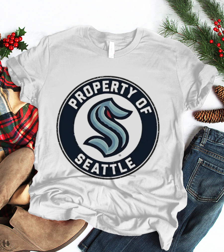 Property Of Seattle Kraken Distressed Circle T-Shirt