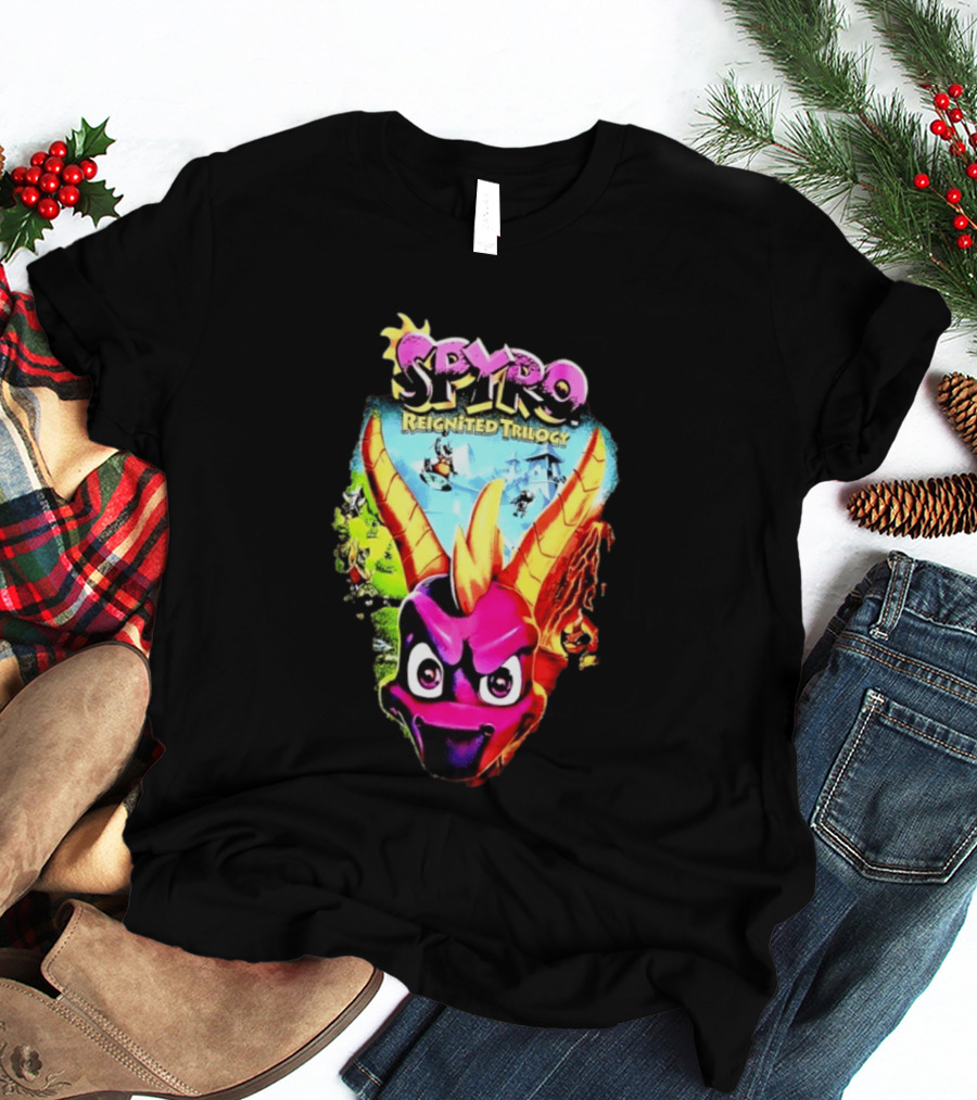 Spyro Reignited Trilogy PlayStation Game Dragon Character Image T-Shirt