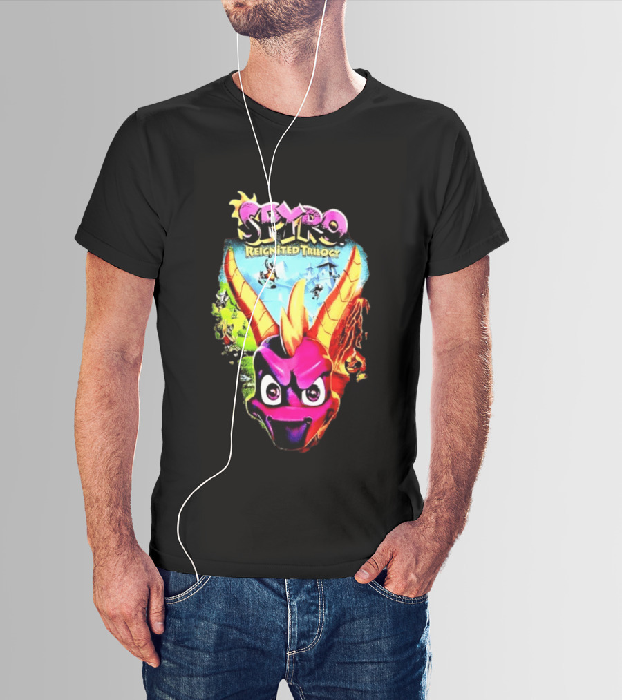 Spyro Reignited Trilogy PlayStation Game Dragon Character Image T-Shirt