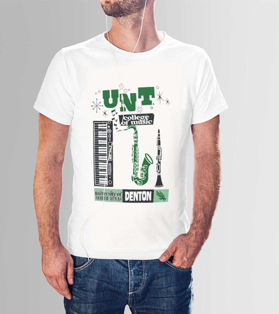UNT College Of Music University Of North Texas Denton Music Instruments T-Shirt