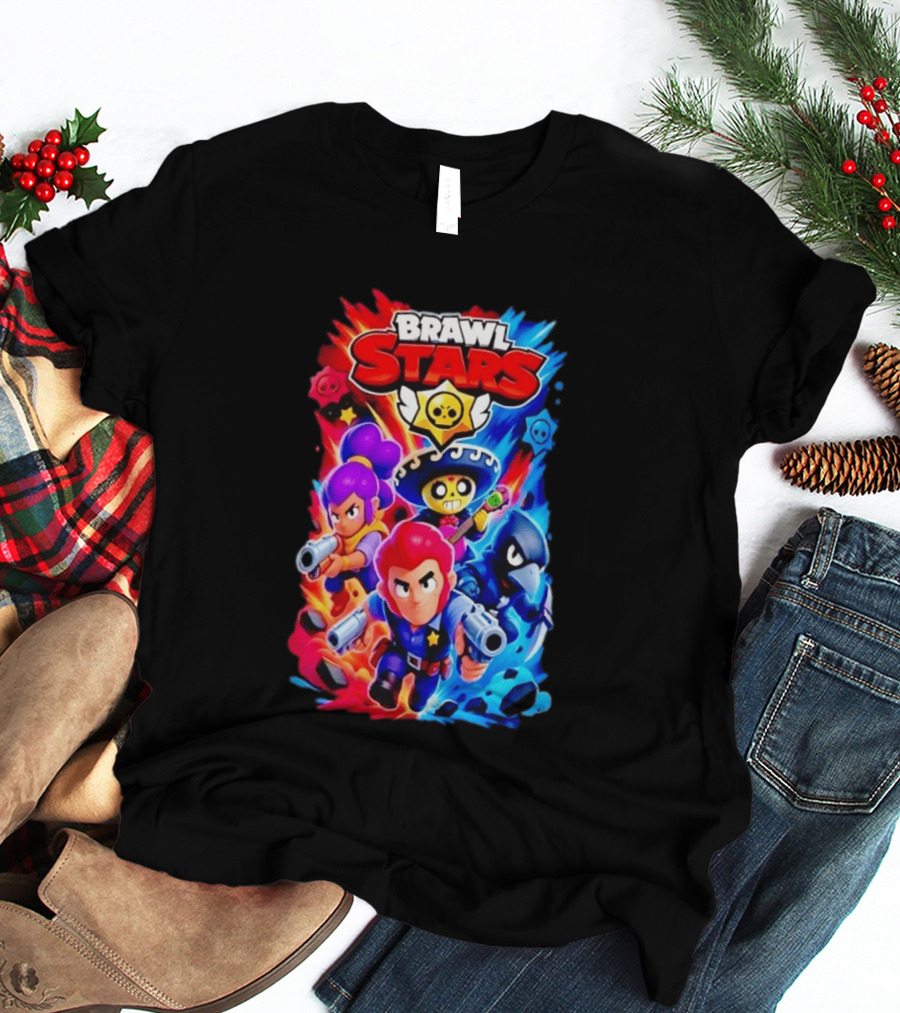 Brawl Stars Characters Action Group Gaming Showdown T-Shirt