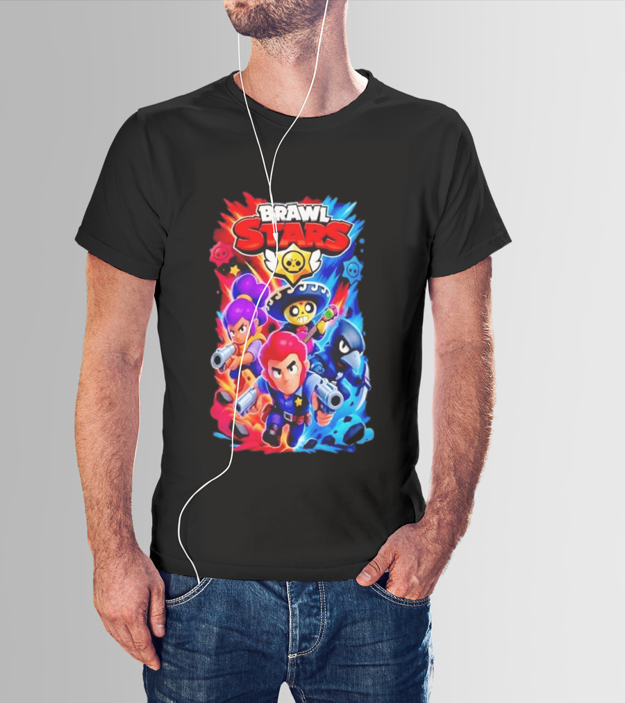 Brawl Stars Characters Action Group Gaming Showdown T-Shirt
