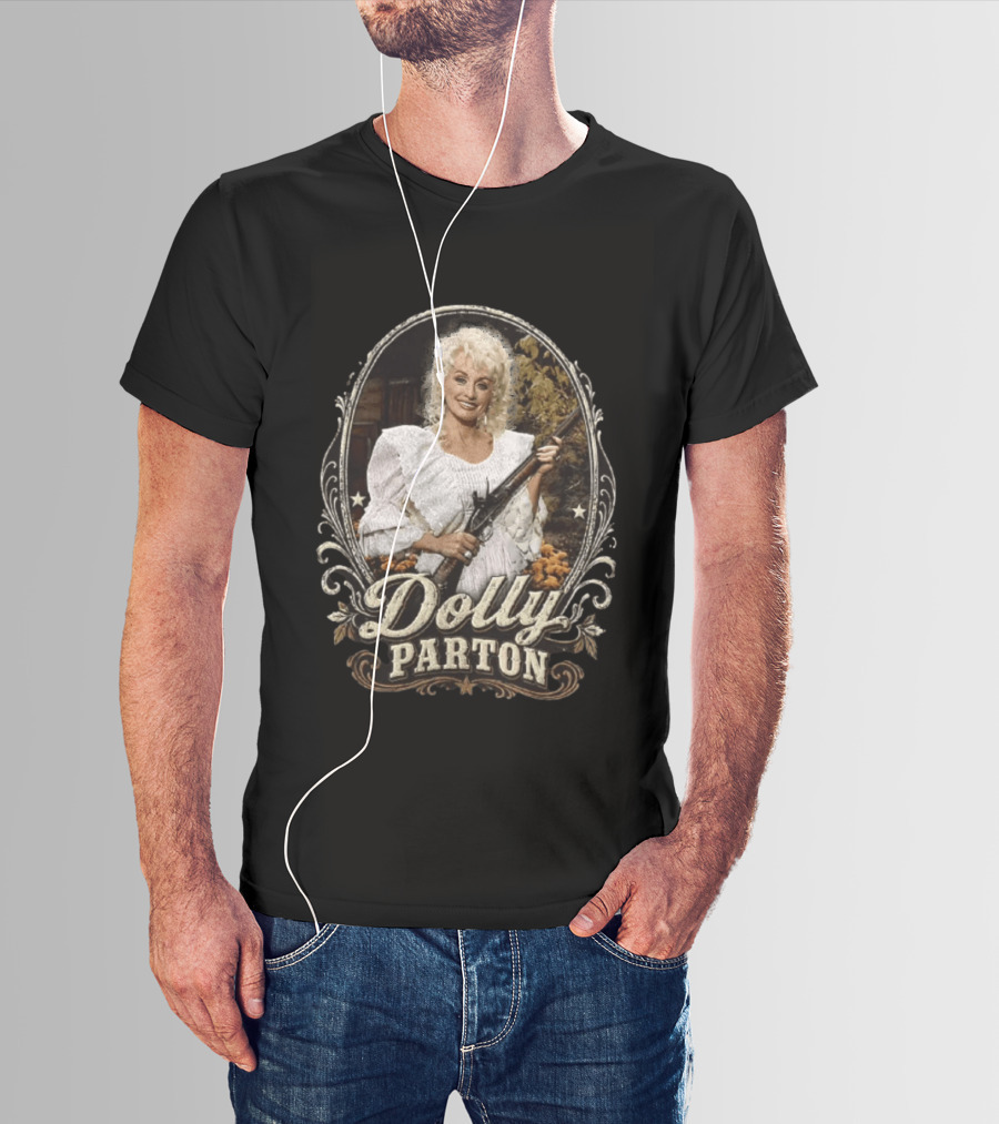 Dolly Parton Decorative Oval Frame With Musket T-Shirt