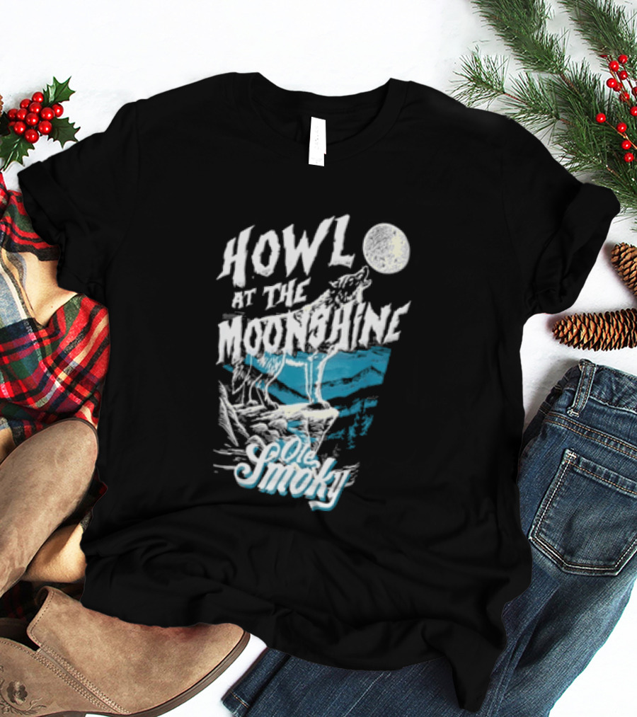 Ole Smoky Howl At The Moonshine Wolf Howling Full Moon T-Shirt