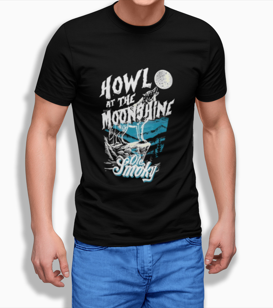 Ole Smoky Howl At The Moonshine Wolf Howling Full Moon T-Shirt