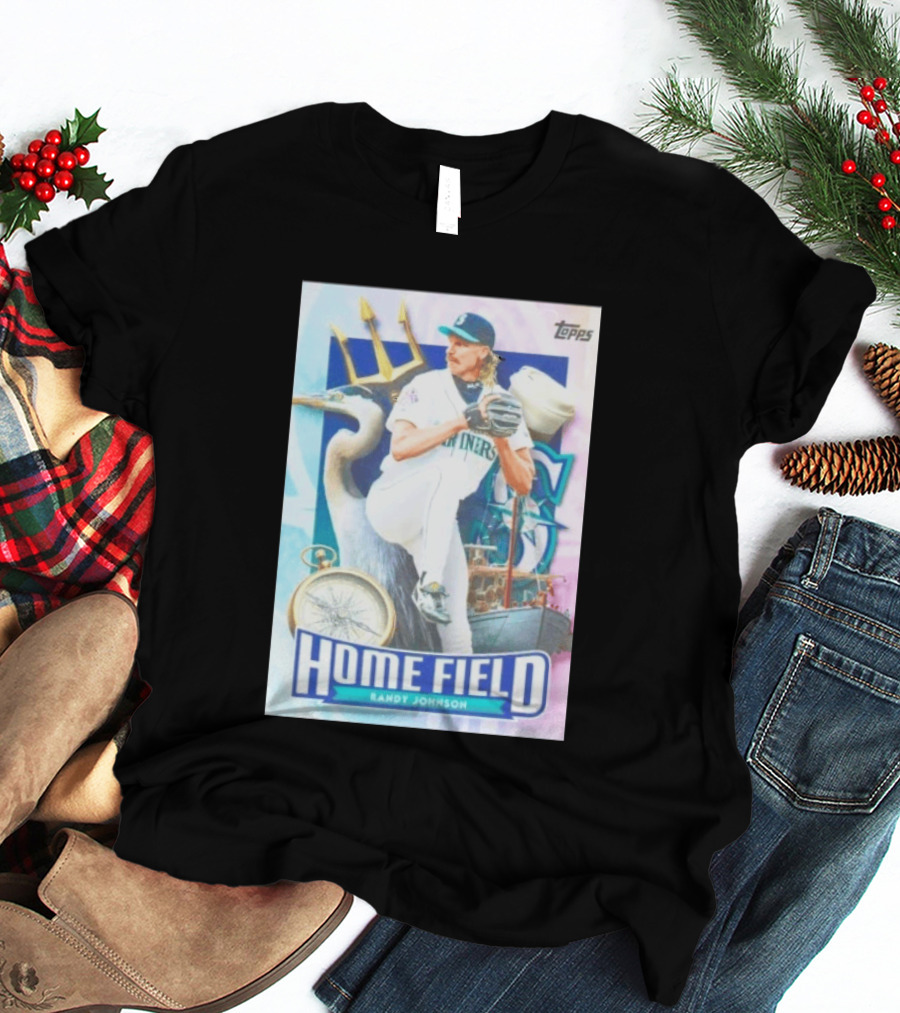 Randy Johnson Seattle Mariners Topps Home Field Baseball Card Mariners T-Shirt