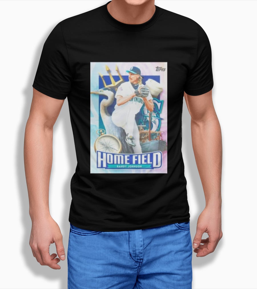 Randy Johnson Seattle Mariners Topps Home Field Baseball Card Mariners T-Shirt