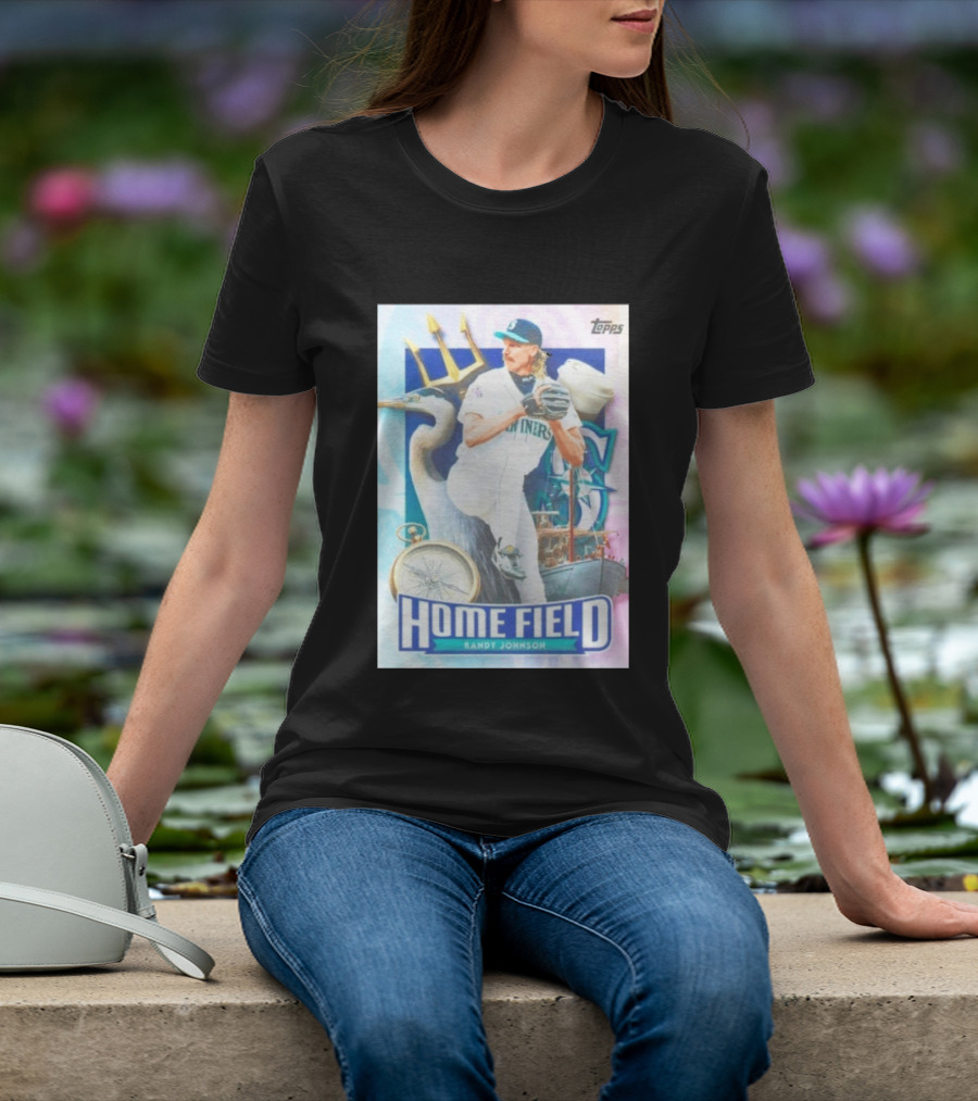 Randy Johnson Seattle Mariners Topps Home Field Baseball Card Mariners T-Shirt