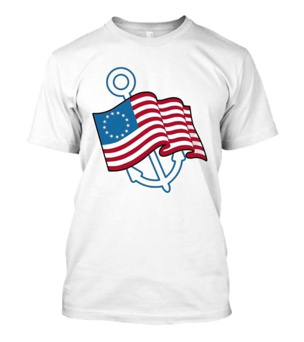 Betsy Ross Flag Nautical Anchor Patriotic T-Shirt