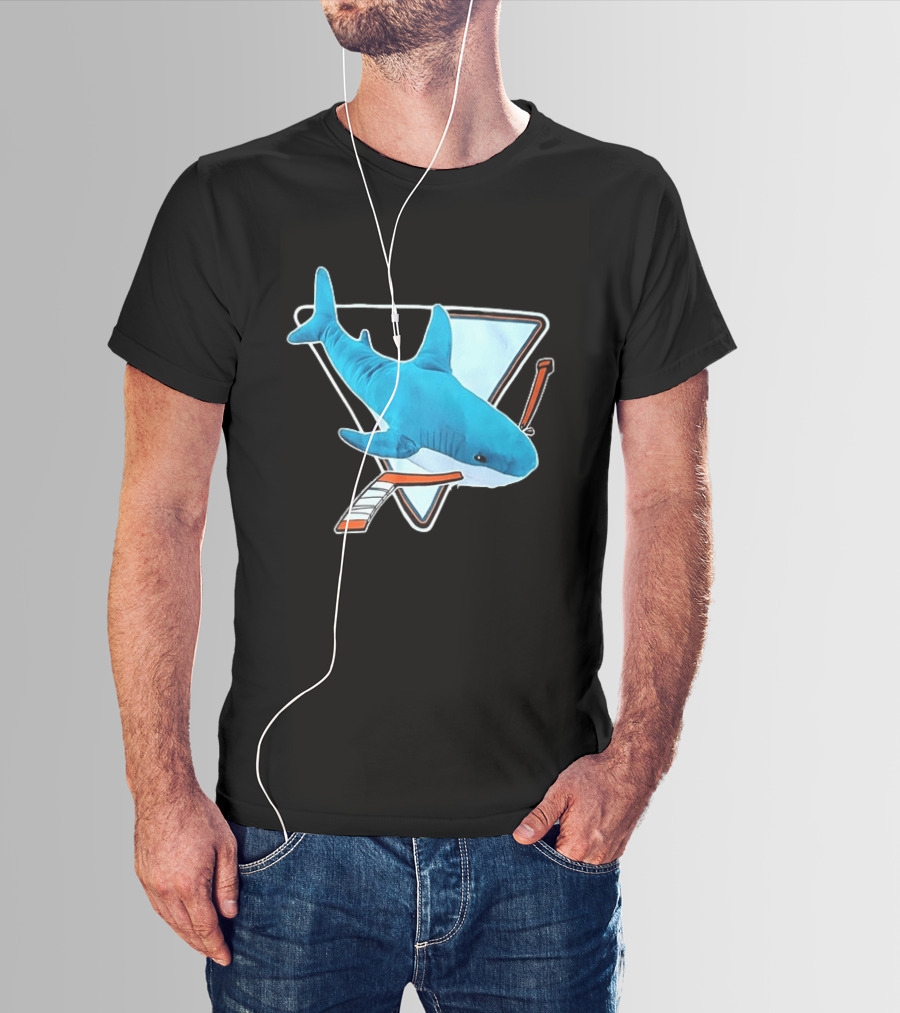 San Jose Sharks Hockey Stick Triangle Plush Toy T-Shirt