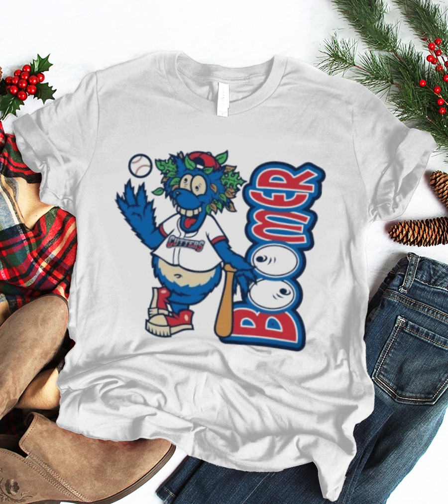 Boomer The Cutters Baseball Mascot With Bat And Ball T-Shirt