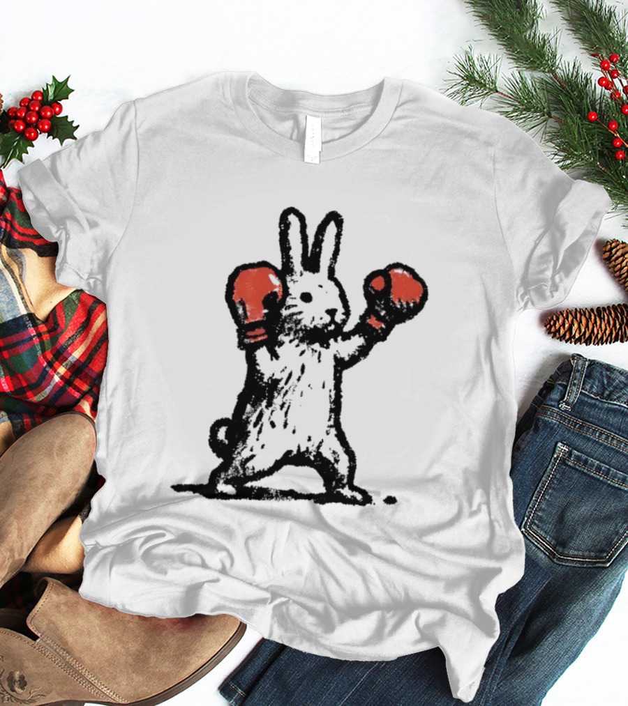 Boxing Rabbit Fighter Animal Sports Distressed T-Shirt