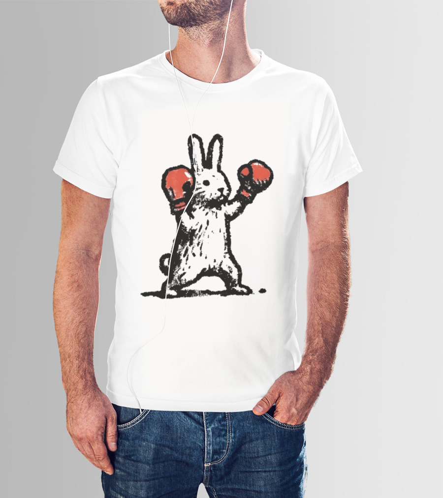 Boxing Rabbit Fighter Animal Sports Distressed T-Shirt