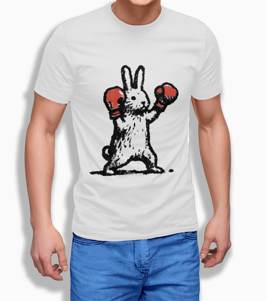 Boxing Rabbit Fighter Animal Sports Distressed T-Shirt