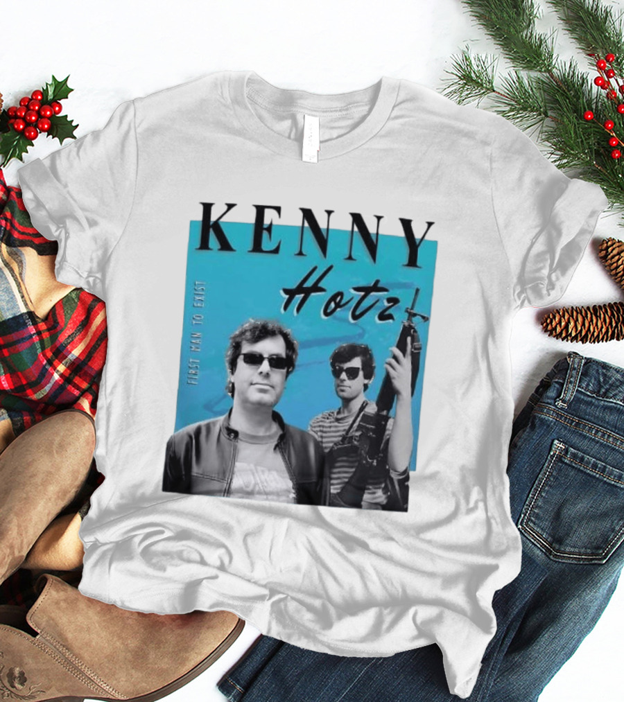 Kenny Hotz First Man To Exist Black And White Sunglasses Gun Image T-Shirt