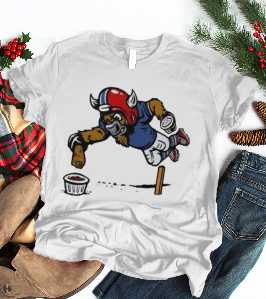 Buffalo Bills Mascot Football Helmet Diving Tortilla Chip Gameday Dip T-Shirt