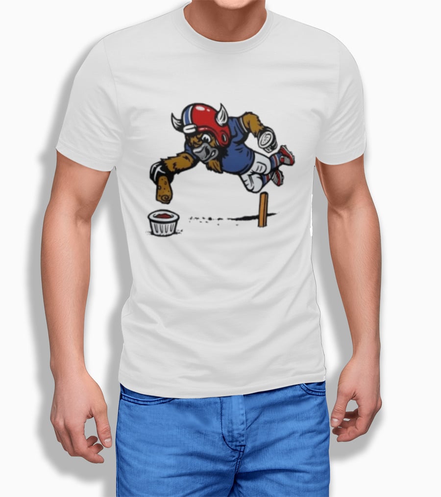 Buffalo Bills Mascot Football Helmet Diving Tortilla Chip Gameday Dip T-Shirt